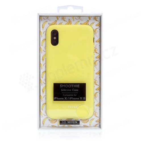 Kryt SO SEVEN pro Apple iPhone X / XS - příjemný na dotek - silikonový - žlutý