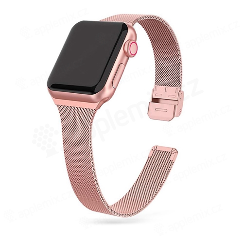 Remienok TECH-PROTECT pre Apple Watch 41 mm / 40 mm / 38 mm - nerezová oceľ - úzky - Rose Gold pink