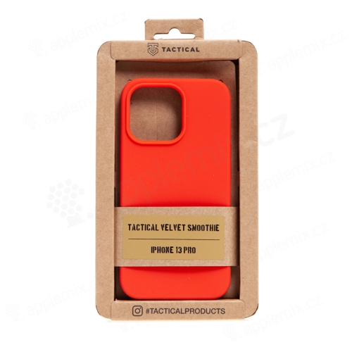 Kryt TACTICAL Velvet Smoothie pre Apple iPhone 13 Pro - príjemný na dotyk - silikónový - chilli červená
