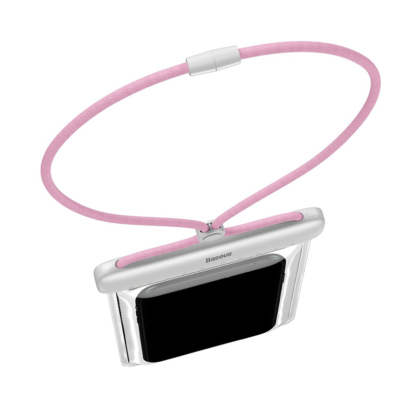 Pouzdro BASEUS pro Apple iPhone - voděodolné - plast / guma - růžové / bílé