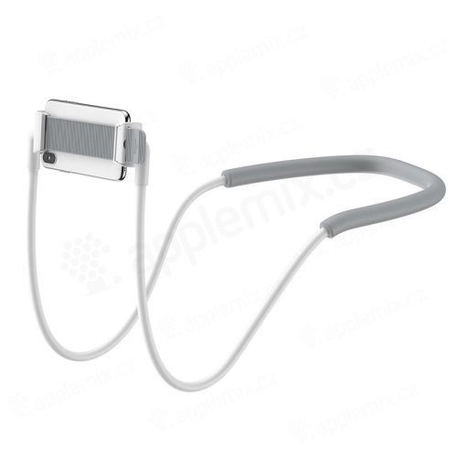 Stojan / držiak BASEUS pre Apple iPhone / iPad (4 - 10") - flexibilný - na krk - biely
