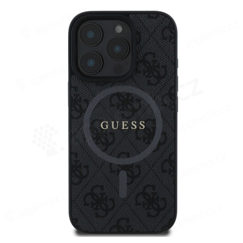 Kryt GUESS 4G Colored Ring pro Apple iPhone 16 Pro Max - podpora MagSafe - umělá kůže - černý