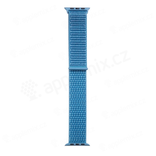 Remienok TACTICAL pre Apple Watch 45 mm / 44 mm / 42 mm - nylonový - modrý