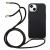 Kryt pre Apple iPhone 15 - slamka - so šnúrkou - gumový - čierny