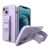 Kryt pre Apple iPhone 13 mini - remienok / šnúrka - gumový - fialový
