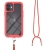 Kryt pre Apple iPhone 12 mini - Odolný - Šnúrka na zaväzovanie - Plast / guma - Červený