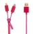 Synchronizačný a nabíjací kábel 2v1 Lightning a micro USB pre Apple iPhone / iPad / iPod a ďalšie zariadenia - zips - ružový - 90 cm