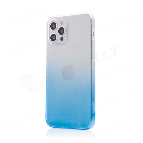Kryt pre Apple iPhone 12 / 12 Pro - farebný prechod - gumový - priehľadný / modrý