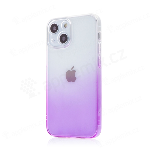 Kryt pro Apple iPhone 13 - barevný přechod - gumový - průhledný / fialový