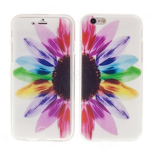 Pouzdro pro Apple iPhone 6 / 6S flipové gumové - barevná slunečnice