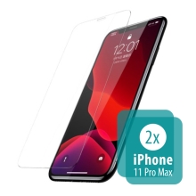 Tvrzené sklo (Tempered Glass) BASEUS pro Apple iPhone 11 Pro Max / Xs Max - přední - 2,5D - čiré - 0,3mm - 2 kusy