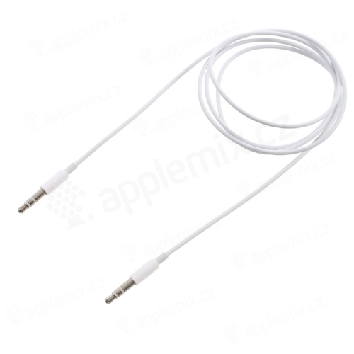 Prepojovací audio kábel 3,5 mm jack - samec / samec 3 pin - 1 m - biely