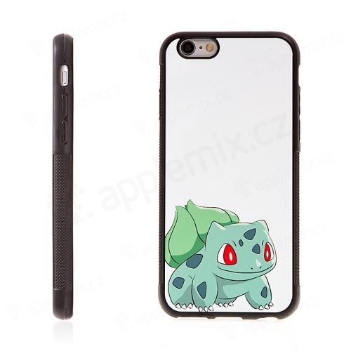 Kryt pro Apple iPhone 6 / 6S - kovový povrch - gumový - Pokemon Go / Bulbasaur 2