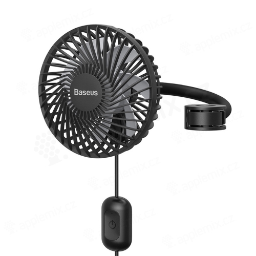 Ventilátor / větrák BASEUS do auta - držák na opěrku - USB napájení - černý