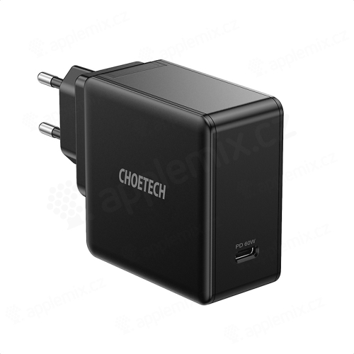 60W EU napájecí adaptér / nabíječka CHOETECH - USB-C - 20V/3A - černý