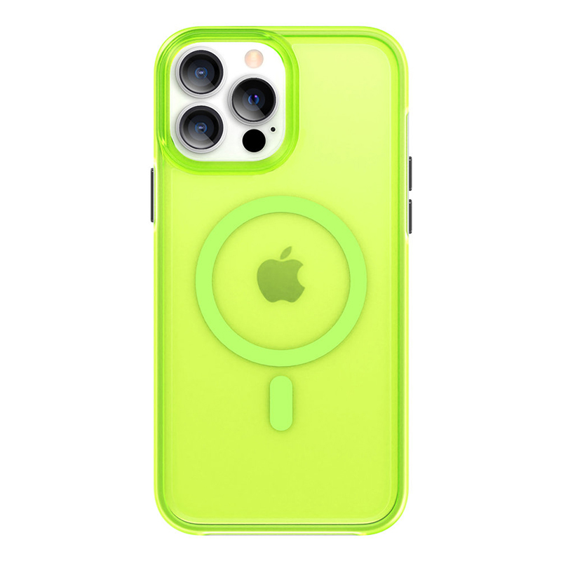 Kryt KINGXBAR PQY pro Apple iPhone 13 Pro - zářivé barvy - MagSafe kompatibilní - plastový / gumový - zelený