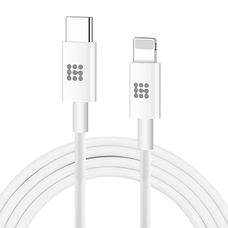 Nabíjecí kabel USB-C s Lightning konektorem HAWEEL pro Apple iPhone / iPad - bílý - 1m