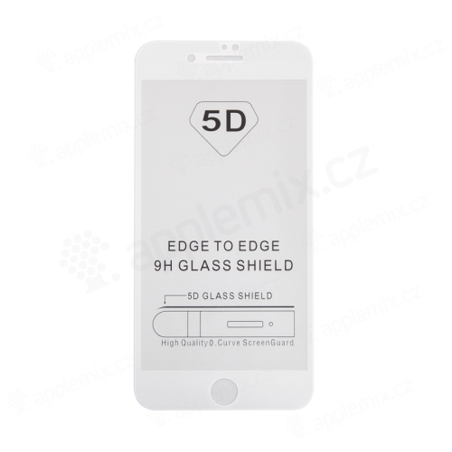Tvrdené sklo "5D" pre Apple iPhone 7 Plus / 8 Plus - 2.5D - biely rám - číre - 0,3 mm