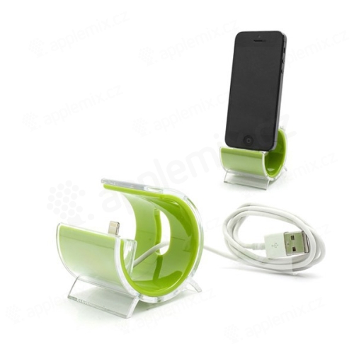 Designová dokovací stanice (dock) s Lightning kabelem pro Apple iPhone / iPod - zelená