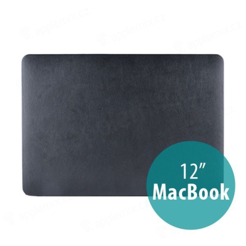 Plastový obal / kryt pro Apple MacBook 12 Retina (rok 2015) - povrch umělá kůže - černý