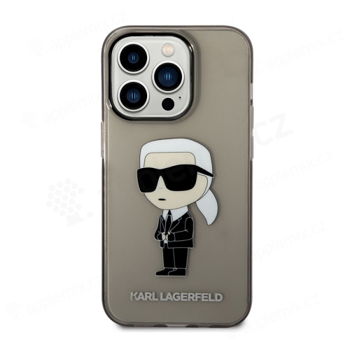 Kryt KARL LAGERFELD Ikonik NFT pro Apple iPhone 14 Pro - plastový / gumový - černý / šedý