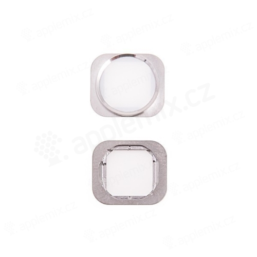 Tlačidlo Domov pre Apple iPhone 6 / 6 Plus - biele a strieborné - kvalita A