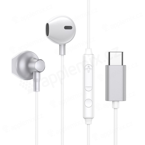 Sluchátka JOYROOM pro Apple iPhone / iPad - USB-C - pecky - bílá / stříbrná