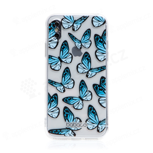 Kryt BABACO pre Apple iPhone X / Xs - gumový - modrí motýli
