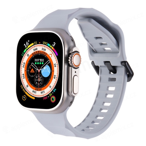 Řemínek pro Apple Watch Ultra 49mm / 45mm / 44mm / 42mm - vlnkový - silikonový - šedý
