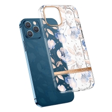 Kryt pro Apple iPhone 13 Pro - plastový / gumový - modré květy