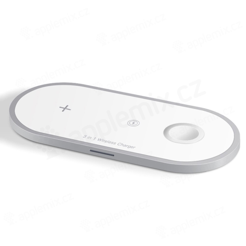 3v1 bezdrátová nabíječka Qi pro Apple iPhone + AirPods + Watch
