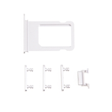Rámeček / šuplík na Nano SIM + boční tlačítka pro Apple iPhone 7 - stříbrný - kvalita A+