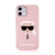 Kryt KARL LAGERFELD Head pre Apple iPhone 12 mini - Karlova hlava - silikónový - ružový