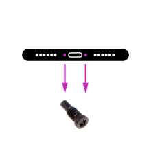 Šroubek na spodní část Apple iPhone 8 / 8 Plus - černý - kvalita A+