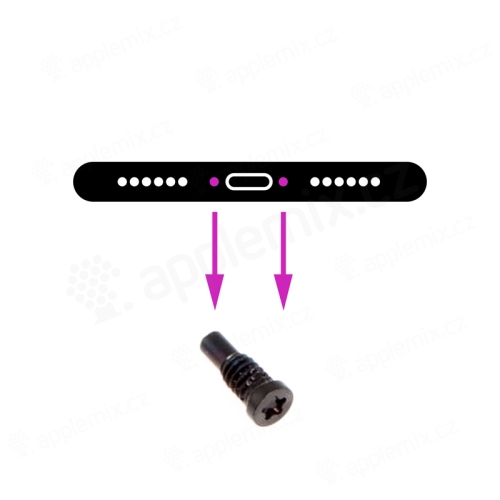 Spodná skrutka pre Apple iPhone 8 / 8 Plus - čierna - A+ kvalita