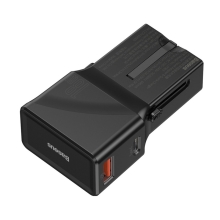 Cestovní adaptér / nabíječka BASEUS - přepojka EU / UK / US / AU - USB + USB-C - QC 3.0, PD - 18W