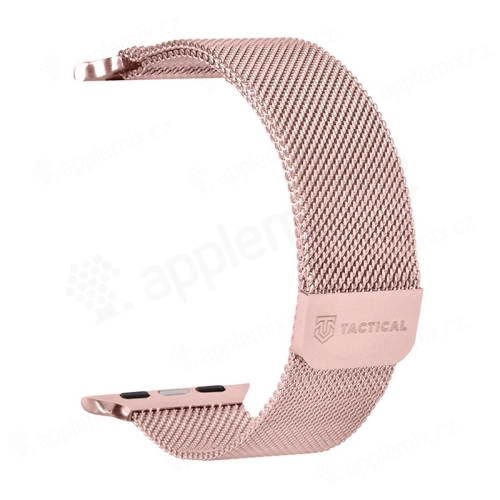 Remienok TACTICAL pre Apple Watch 41 mm / 40 mm / 38 mm - nerezová oceľ - ružový