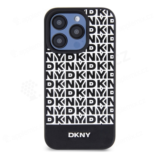 Kryt DKNY Repeat pro Apple iPhone 13 Pro - umělá kůže - černý / bílý