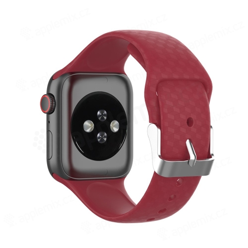 Remienok pre Apple Watch 41 mm / 40 mm / 38 mm - 3D textúra - silikón - červený