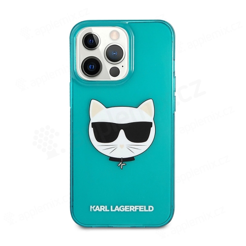 Kryt KARL LAGERFELD pre Apple iPhone 13 Pro - Head Choupette - gumový - modrý
