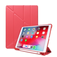 Pouzdro pro Apple iPad 10,2&quot; (2019 - 2021) / Pro 10,5&quot; / Air 3 - origami stojánek - gumové - červené