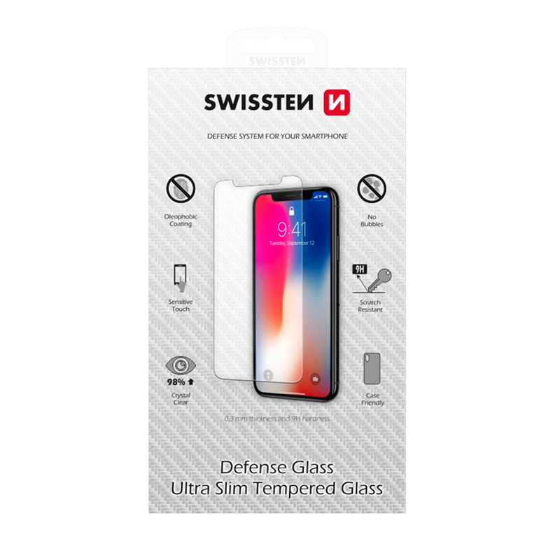 Tvrzené sklo (Tempered Glass) SWISSTEN pro Apple iPhone 13 Pro Max / 14 Plus - přední - odolné - 0,3mm