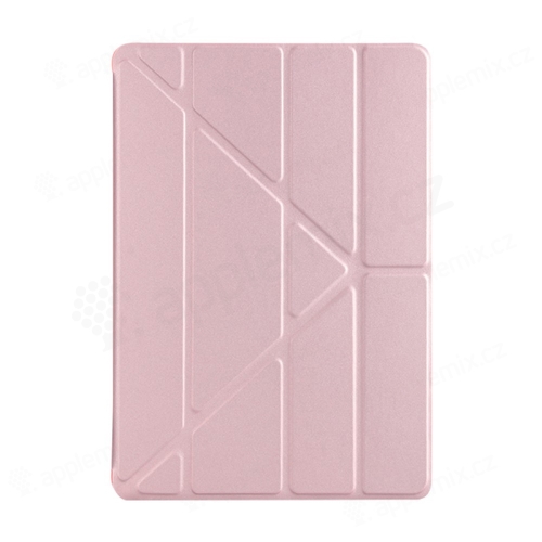 Pouzdro pro Apple iPad 10,2" (2019 - 2021) - origami stojánek - umělá kůže - Rose Gold růžové