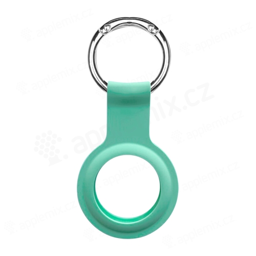 Kryt / obal DEVIA pro Apple AirTag - kovový kroužek - silikonový - mátově zelený