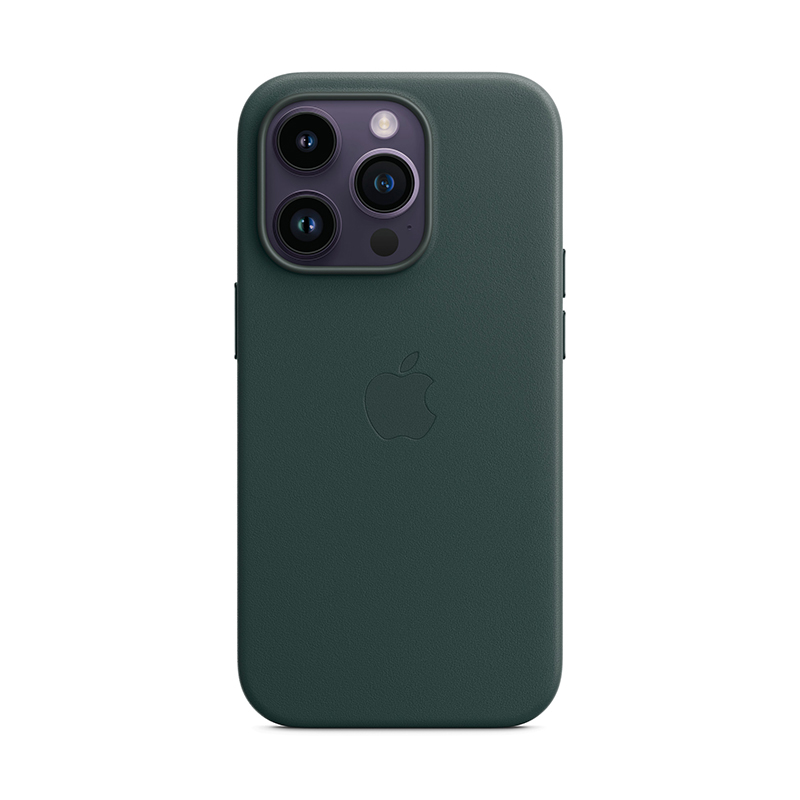 Originální kryt pro Apple iPhone 14 Pro - MagSafe - kožený - piniově zelený