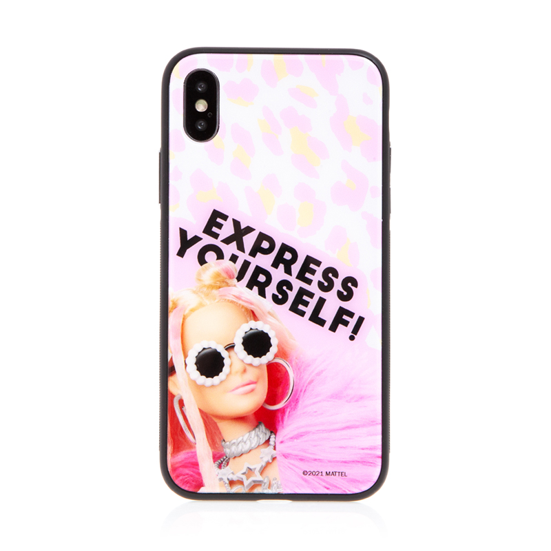 Kryt BARBIE pro Apple iPhone X / Xs - Express Yourself - skleněný - růžový; MTPCBARBIE20538