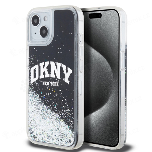 Kryt DKNY Liquid Glitter Arch logo pro Apple iPhone 14 - černý