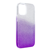 Kryt FORCELL Shining pro Apple iPhone 12 mini - plastový / gumový - stříbrný / fialový