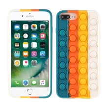 Kryt pro Apple iPhone 6 Plus / 6S Plus / 7 Plus / 8 Plus - bubliny &quot;Pop it&quot; - silikonový - zelený / oranžový