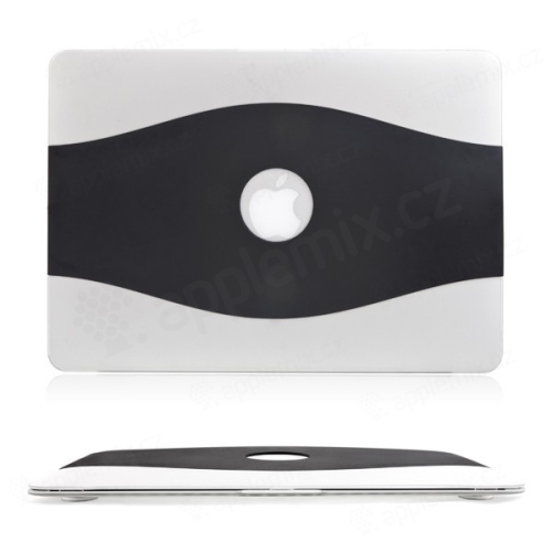Ultra tenký gumový obal pro Apple MacBook Air 13 - černo průhledný